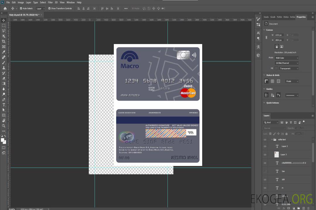 Carte de débit mastercard bancaire Argentine Banco Macro S.A. template